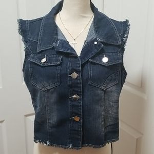 Distressed Jean Vest
